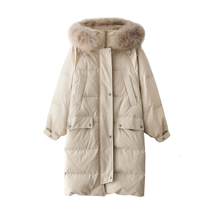 

Womens Down Parkas WomenS Down Puffer Long Jackets Baggy Winter Thickening Warm Hooded Fluffy Collar Oversized Fashion Cotton Padded Bubble Coats 221010, Beige