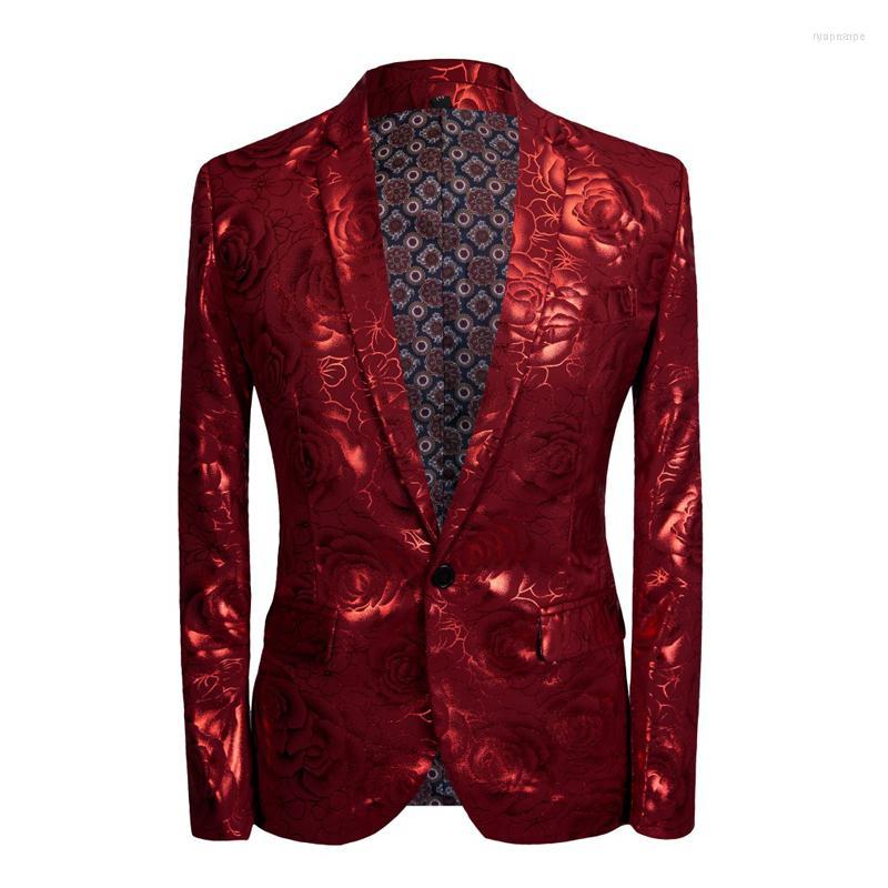 

Men' Suits Men' Trendy Men' One Button Lapel Slim Casual Suit Jacket Rose Bronzing Prom Party Fashion Various Solid Color, Picture shown