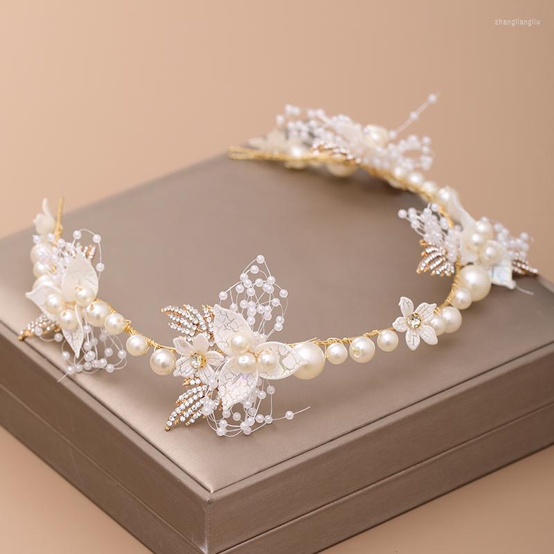 

Hair Clips Luxurious Gold Pearl Rhinestone Jewelry For Women Handmade Tiara Bridal Bands Wedding Accessories Gift Headpieces
