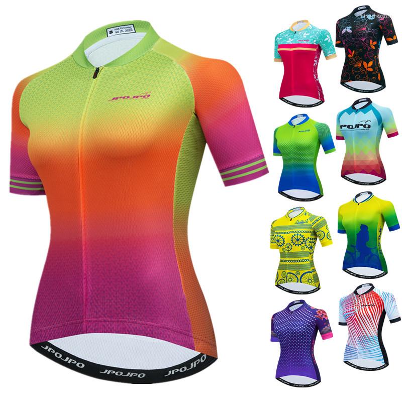 

Racing Jackets Weimostar Breathable Cycling Jersey Women Short Sleeve Clothing Pro Team Mountain Bike Anti-UV Bicycle Shirt Ropa, Color 17