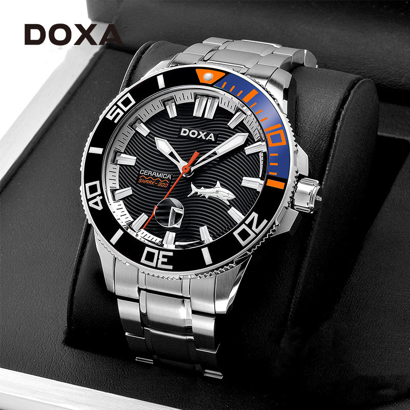 

DOXA Watch Men's Luxury Stainless Steel Waterproof Quartz Sports Diving Luminous Water Ghost Watch Christmas Gift Mens Watches, Green