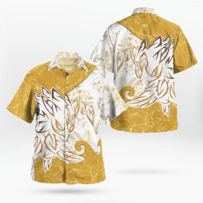 

Men's Casual Shirts Yellow Anime 3D Printd Summer Beach Shirt Breathable Hawaiian Men's Streetwear Short-Sleeved Large 5XL Harajuku Tops, Hawaiian shirt 04