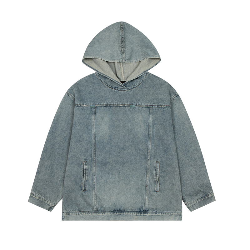 

Men' Jackets coat easy Washed denim hoodie shirt coat loose autumn pocket women' pressing Jacke XS-L 1130, Blue