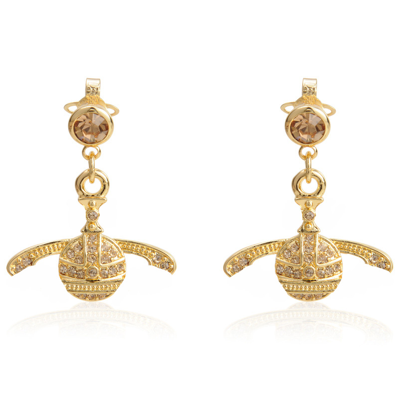 

Charm Vivi drill floor version full diamond pendant gold silver rose gold multicolored Stud earrings designer luxury orecchini aretes cjeweler for womens