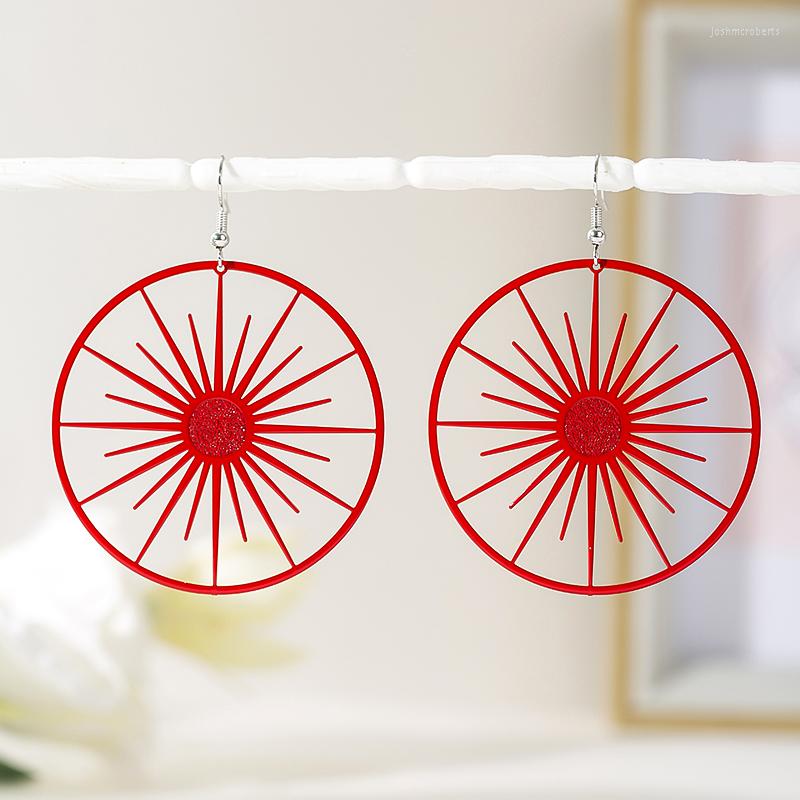 

Dangle Earrings Items With Oversized Round For Women Gold Color Jewelry Gift Festival Super Accessories