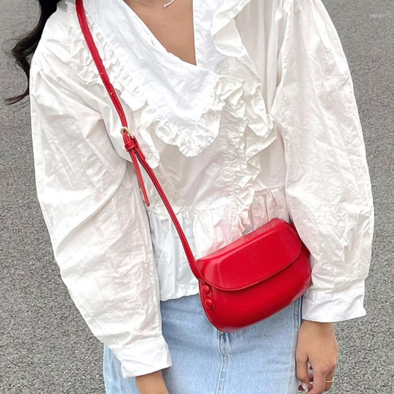 

Evening Bags Vintage Solid Color Women's Simple Ladies Red Shoulder Messenger PU Leather Female Small Purse Handbags Phone