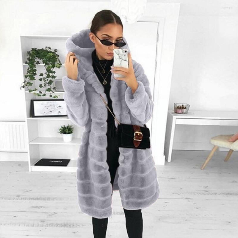

Women' Fur Plus Size Woman Fashion Teddy Coat Winter Thicken Warm Fluffy Jackets Lady Faux Outwear Long Hoody Hairy Coats #T2G, Beige
