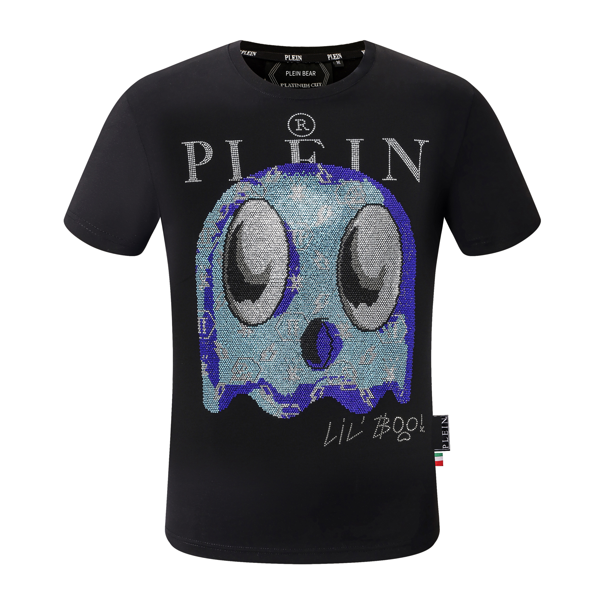 

PLEIN BEAR T SHIRT Mens Designer Tshirts Brand Clothing Rhinestone PP Skull Men T-SHIRT ROUND NECK SS STONES Classical Hip Hop Streetwear Tshirt Top Tees PB 160647, Black