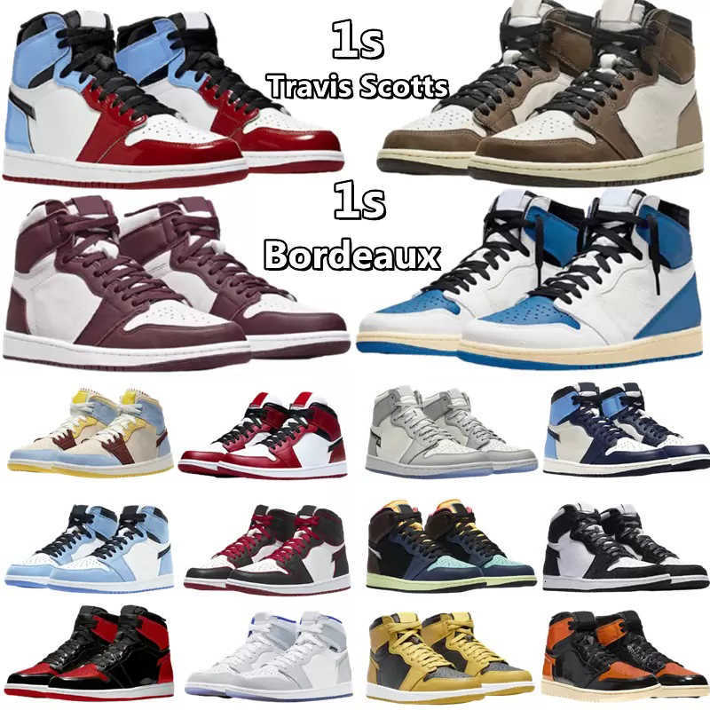 

Shoes Dr Jumpman 1 Basketball Shoes Og High 1s Unc Patent Leather Hyper Royal Mocha Homage to University Blue Sport Designer Sneakers Trainers 36-48, 41