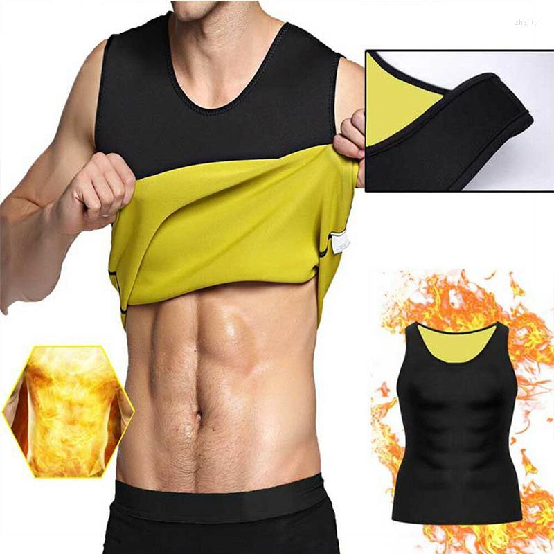 

Men' Body Shapers Men' Mens Gym Neoprene Vest Sweat Sauna Shaper Thermo Waist Trainer Corset Shirt Slimming Suit Weight Loss Black
