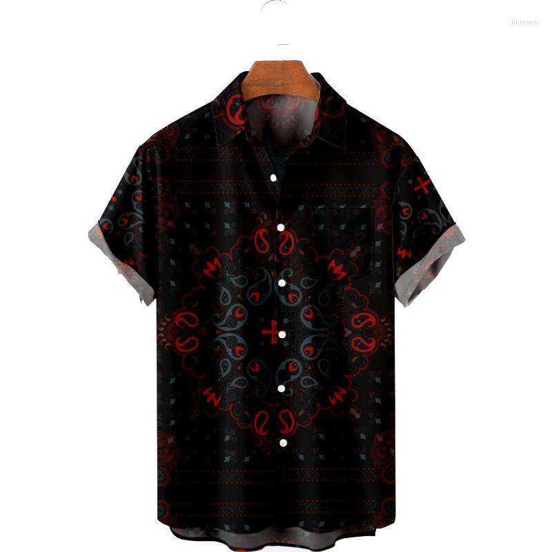 

Men's Casual Shirts 2022 Men's Short Sleeve Lapel Shirt Plus Size Nautical 3D Print Top With Pockets