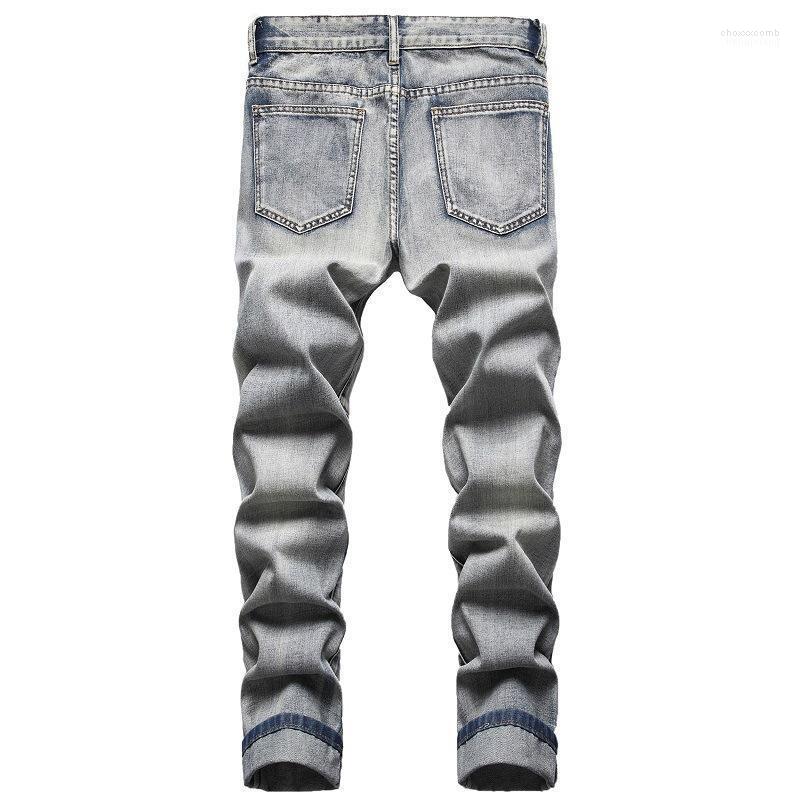 

Men's Jeans Men's 2022 Fashion High Quality Printed Men Hip Hop Streetwear Cotton Denim Pants Slim Fit Male Casual Long Trousers, 5005