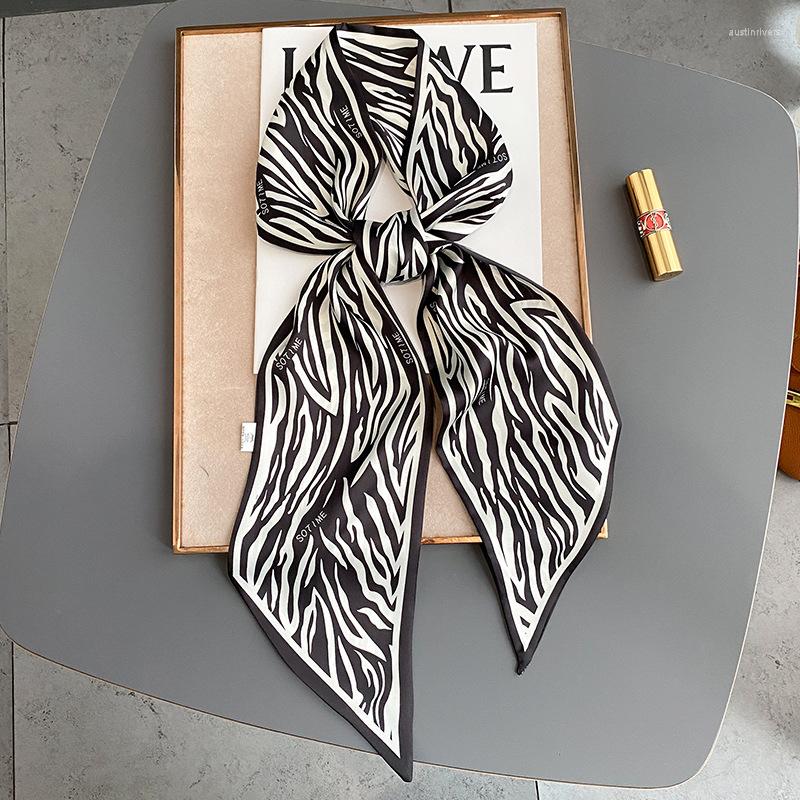 

Scarves 2022 Ribbon Silk Scarfs For Women Head Hijab Female Skinny Scarf Nick Tie Fashion Print Lady Bag Soft Satin Hairband Ties