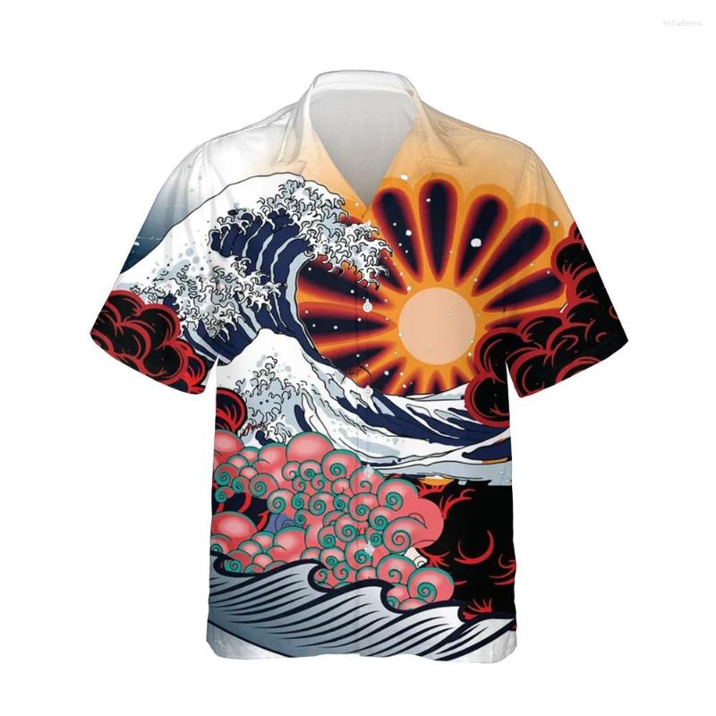 

Men' Casual Shirts Jumeast 3d Japan Wave Printed Mens Hawaiian Shirt Short Sleeve Harajuku Japanese Fashion For Men Loose Trendy Streetwear, 04