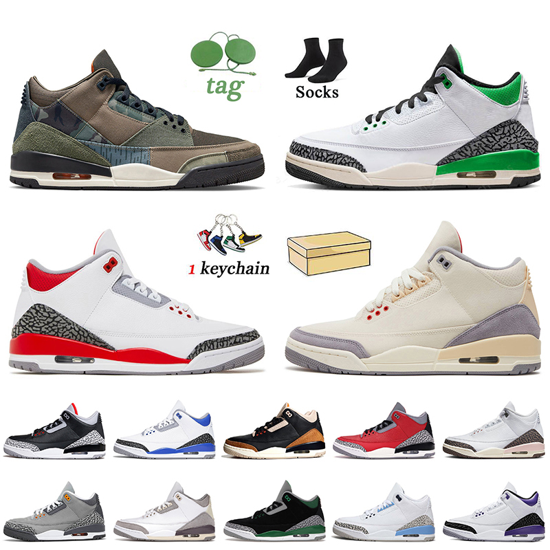 

With Box Jumpman 3 Basketball Shoes Patchwork Camo Lucky Green 3s Fire Red Muslin Desert Elephant Dark Iris UNC Pine Green A Ma Maniere Trainers Sports Sneakers, D27 se dnm fire red 40-47