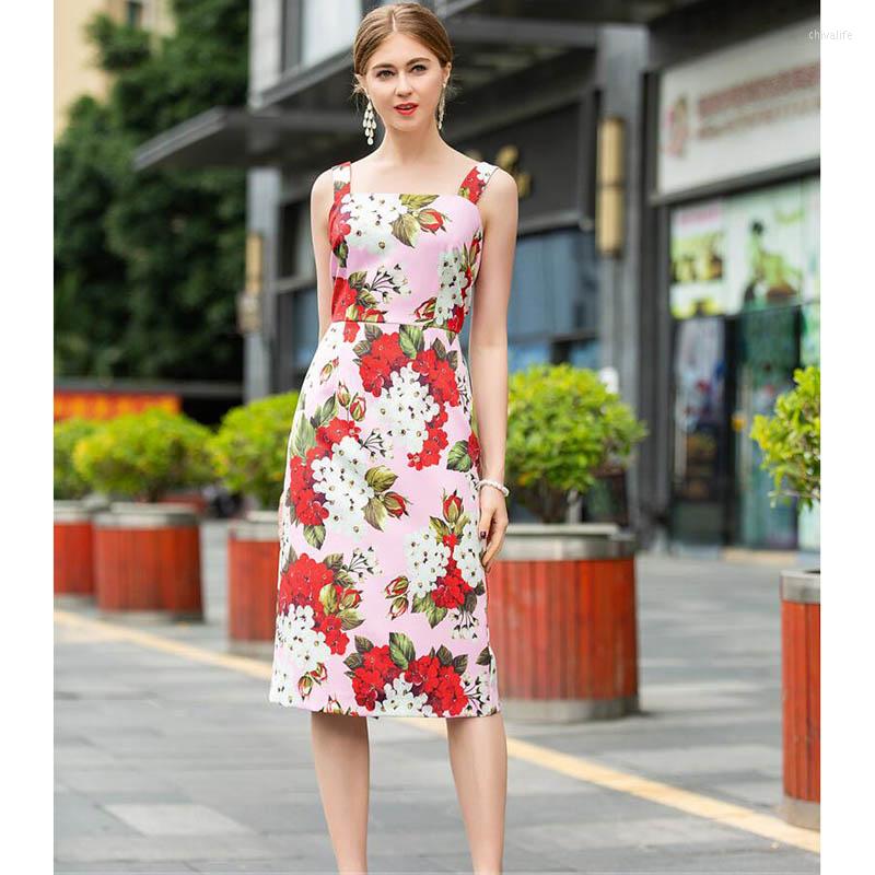

Casual Dresses Women Runway Dress 2022 High Quality Spring Summer Sleeveless Print Vestidos NP1007N, Picture shown