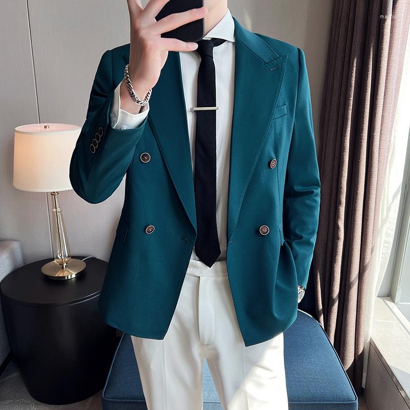 

Men's Suits 2022 Autumn Mens Blazers Handsome Business Casual Suit Jacket Wedding Groom Dress Coat Streetwear Social Costume Homme S-3XL, Black