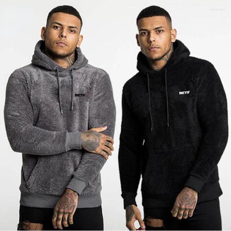 

Men's Hoodies 2022 Men Fashion Brand Wool Plus Velvet Thick Sweater Jacket Fleece Warm Hooded Sweatshirt Winter Casual Pullover Teddy Tops, Gray