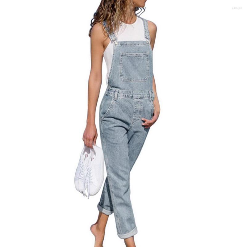 

Women' Pants Casual Women Pockets Loose Suspender Denim Overall Dungarees Ninth Trousers Jean Jumpsuits Overalls, Light blue