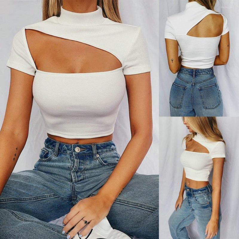 

Women' Tanks Boho Vintage Crop Top Women Sexy Solid Color Backless Tank Sleeveless Summer Kawaii Cropped Tops Halter Hollow T Shirt, White