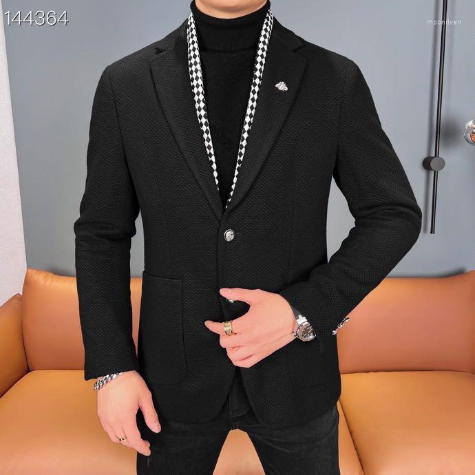 

Men's Suits Vb1327 Fashion Men's Coats & Jackets 2022 Runway Luxury European Design Party Style Clothing, Black