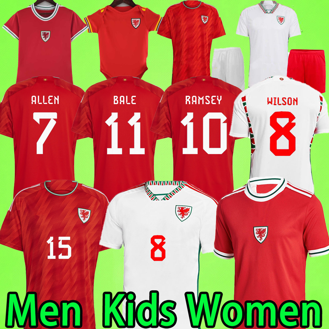

2022 wales soccer jerseys MENS KIDS KIT WOMEN BALE maillot de foot 2023 RAMSEY ALLEN JAMES JOHNSON WILSON football shirts child 22 23 boys home away PLAYER FANS VERSION, 2022 fans version