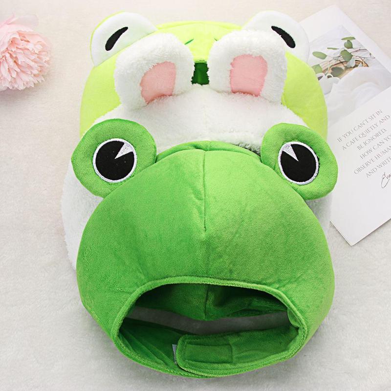 

Berets Funny Big Frog Eyes Cartoon Plush Hat Toy Green Headgear Cap Cosplay Costume