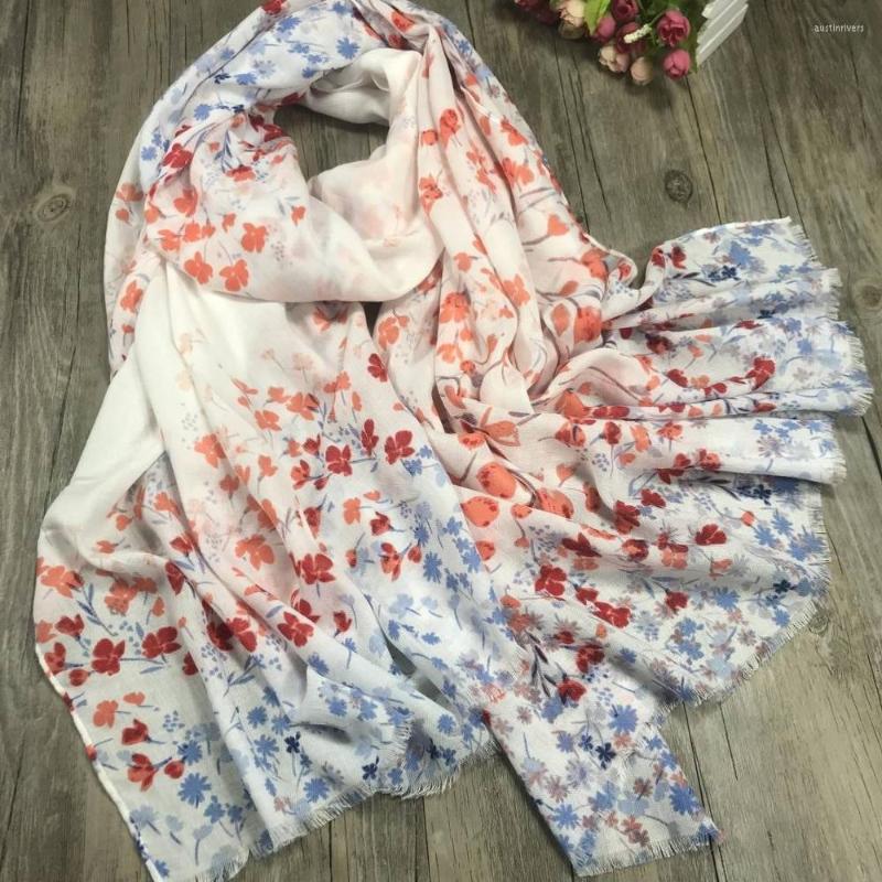 

Scarves Fashion Women Cotton Small Flower Fringe Scarf Shawls Trendy Ombre Floral Wraps Headband Hijab Muffler 2022