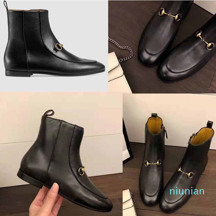 

22S Black ankle boots genuine leather Women ankle-boot flat shoes Men fashion booty outdoor walking flat casual trainers 35-47
