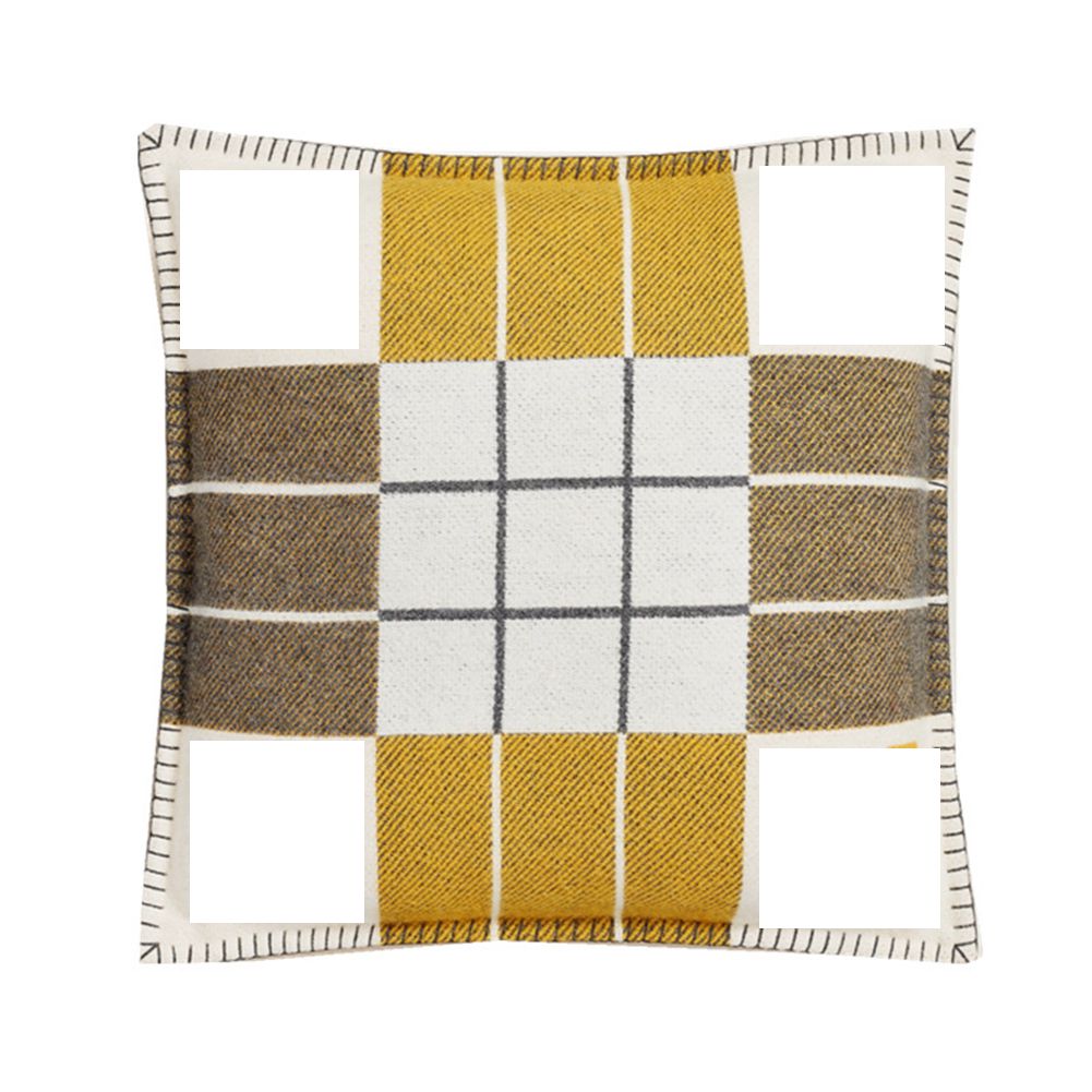 

H Letters Throw Pillow Case Cashmere Luxury Designer Pillowcase Woven Jacquard 45x45cm 65x65cm Custom Cushion Cover Sofa Wool Covers For Sale, 45*45cm pillow case