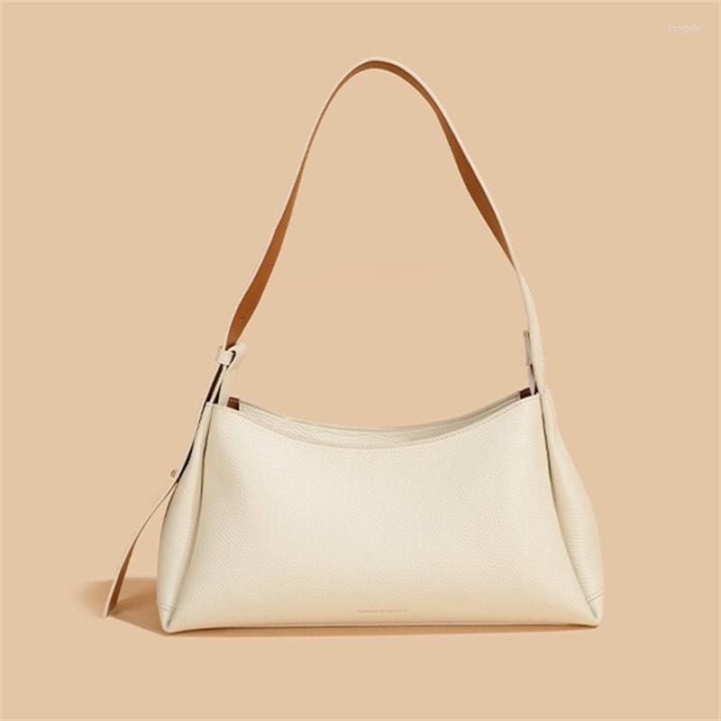 

Evening Bags Luxury Design Women's Shoulder Bag Chic Small Crossbody High Quality Soft Genuine Leather Tote Handbags 2022 Female Purses, Beige