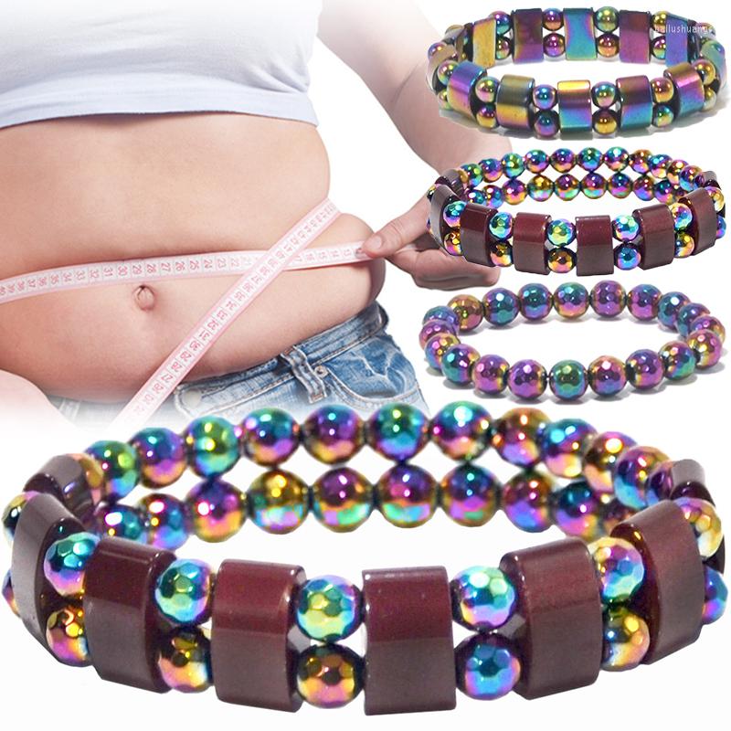 

Strand Weight Loss Magnetic Therapy Anklet Colorful Stone Slimming Hematite Stretch Magnet Health Anklets Jewelry Gift