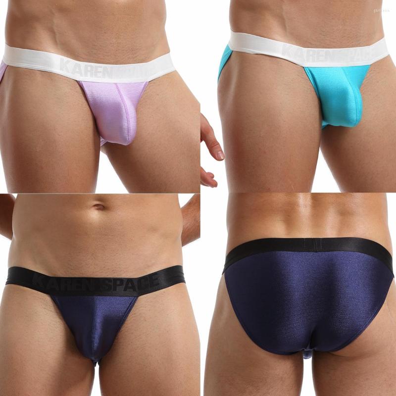 

Underpants 3 Pcs Men Underwear Sexy Mens Briefs Breathable Gay U Pouch Male Panties Cueca Slip Homme Jockstrap -XL, 3a