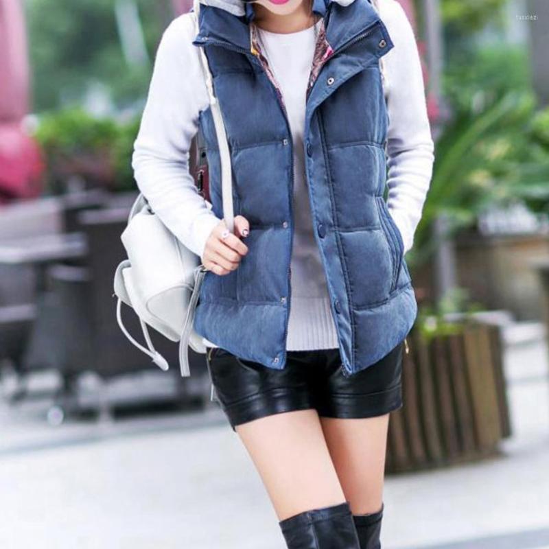 

Women's Vests Women Casual Autumn Winter Sleeveless Warm Thicken Hooded Cotton Waistcoat, Pink
