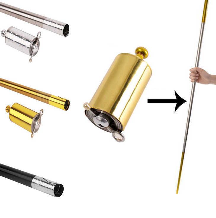 

Christmas Toy Supplies 110 130 150cm Appearing Cane Steel Elastic Rod Magic Tricks Wand Telescopic Magic Props Halloween Toy Stage W221010