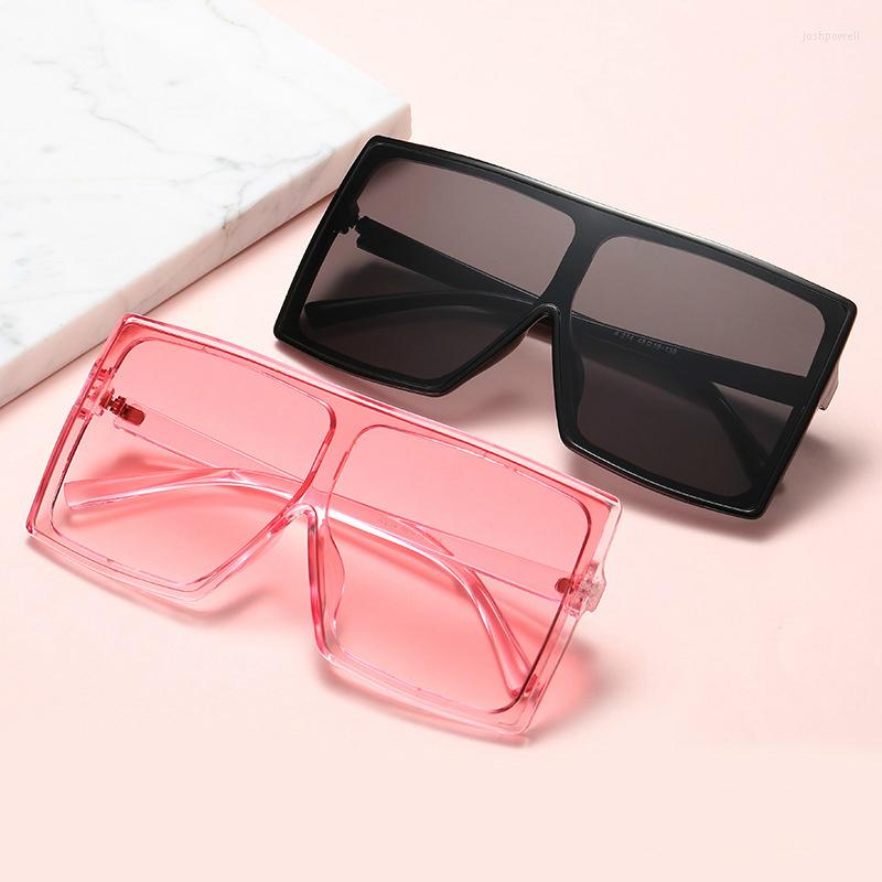 

Sunglasses Women Men Conjoined Trendy Big Square Solid Sun Glasses Shade Personality Brand Designer Eyewears Unisex Sunglass