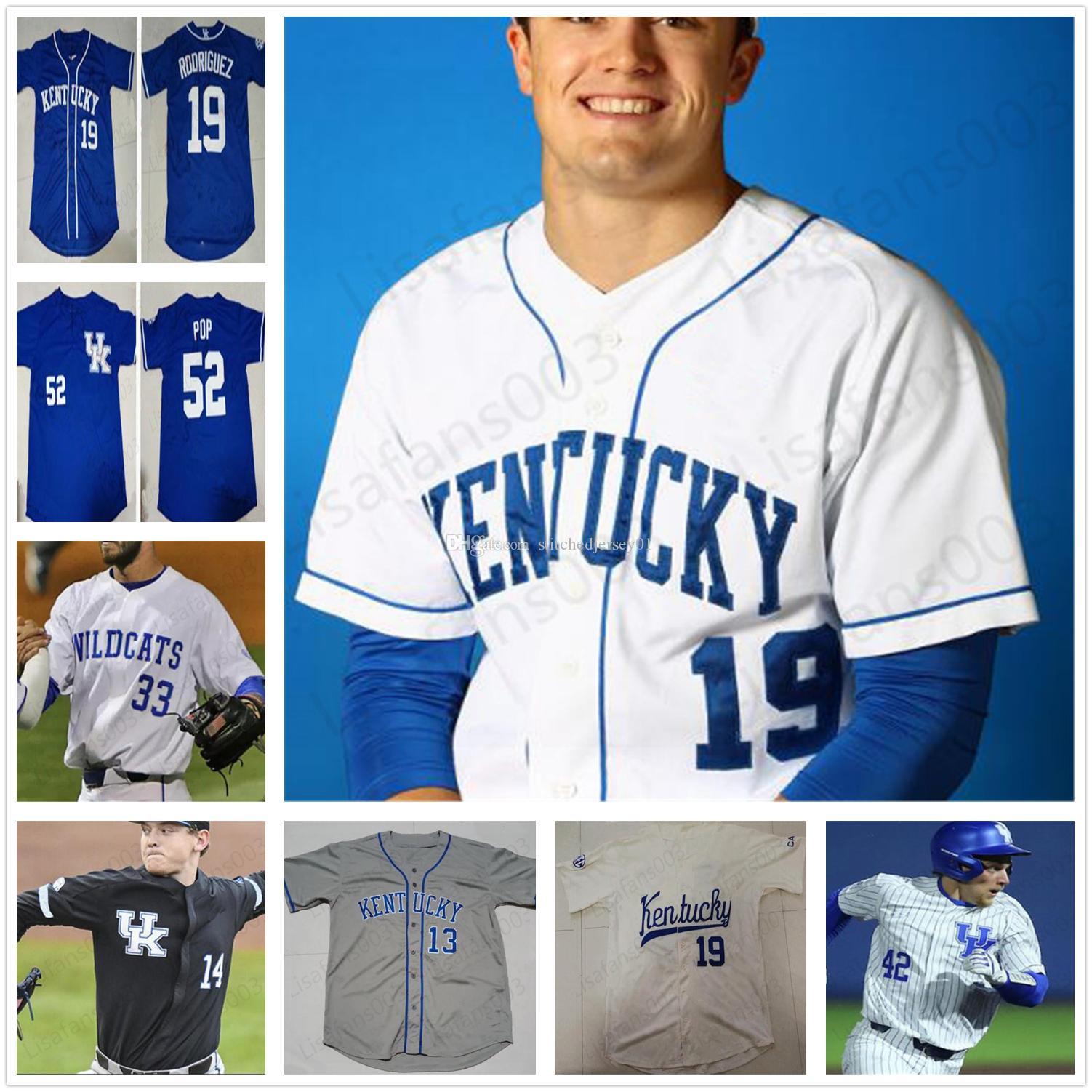 

Kentucky Wildcats Baseball Jersey college NCAA stitched Brett Marshall Justin Olson Kyle Music, White
