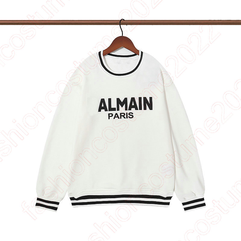 

Eco-designed Cotton Sweatshirt With Ba Paris Metallic Logo Print Print Crew-Neck Sweatshirt Dark Street Fashion Pullover Style Hip Hop Couple Long Sleeve Top Hoodies