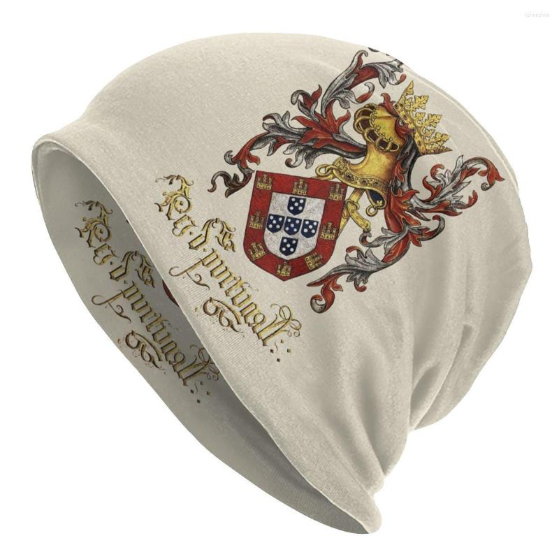 

Berets Arms Of King Portugal Bonnet Homme Cool Knit Hat For Men Women Winter Warm Livro Do Armeiro-Mor Beanies Caps, Knitted hat