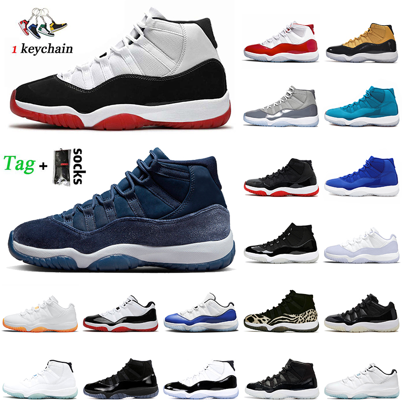 

Authentic Jumpman 11 11s Basketball Shoes Retro Women Mens Trainers J11 Cherry Midnight Navy Cool Grey Black Yellow Wink UNC High White Bred Blue Fashion Sneakers, C46 40-47 (4)