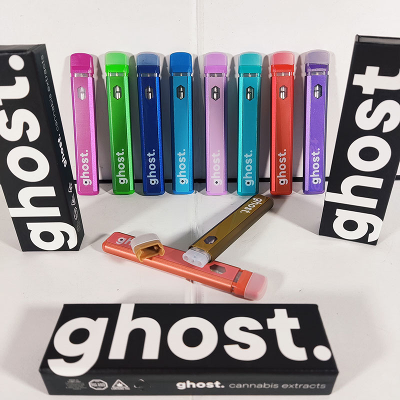 

ghost disposable vape pen e cigarette 1ml empty disposables vapes cartridge cartridges carts ceramic coil 280mah rechargeable battery with pakaging 10 colors