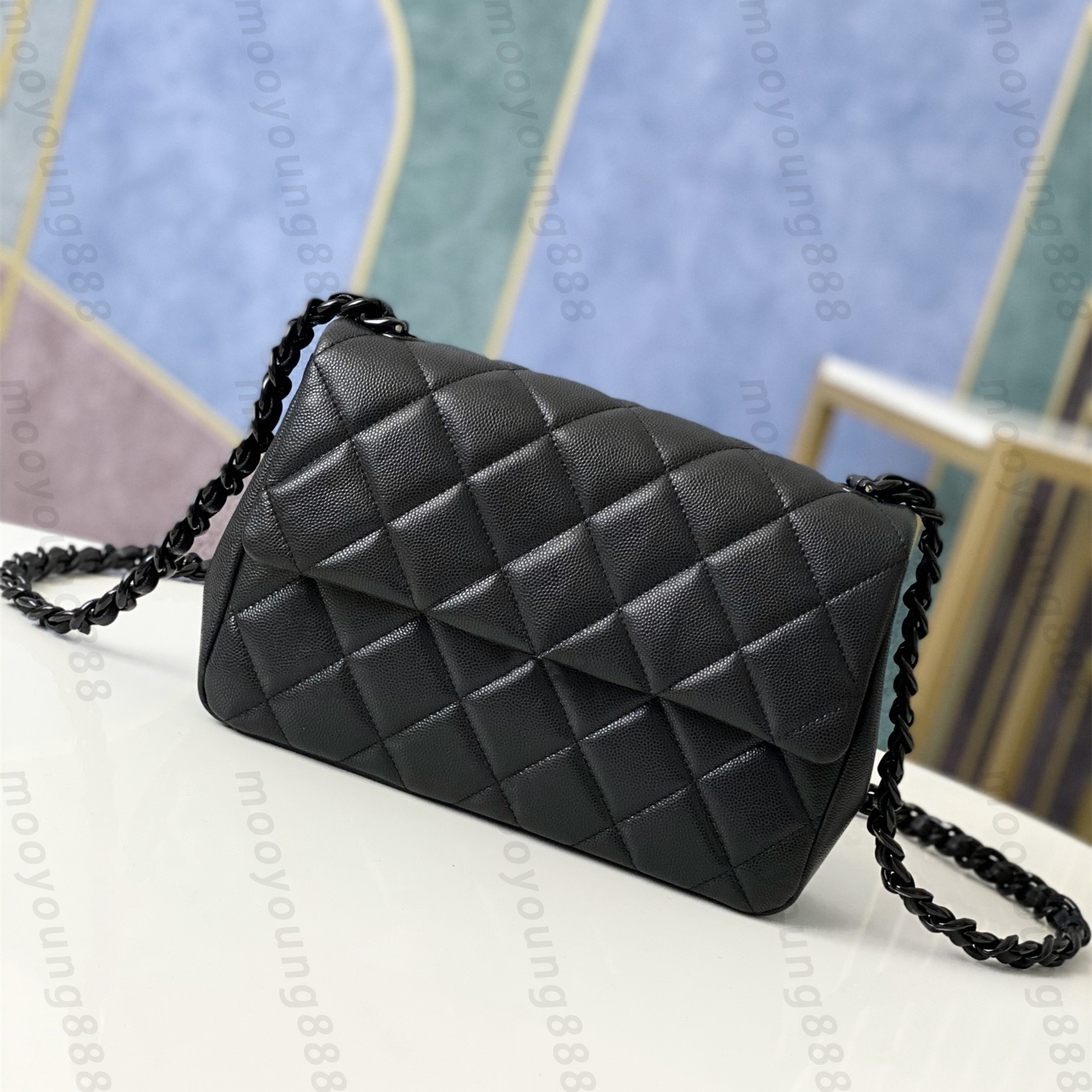 

10A Top Tier Mirror Quality Small Panda Bag Luxury Designers Real Leather Calfskin Quilted Purse Womens So Black Flap Handbag Crossbody Shoulder Strap Chain Box Bags, About 24cm white