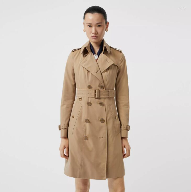 

Women' Trench Coats Khaki Spring Coat For Women Double Breasted Long Sleeves Womens Overcoat Woman Ladies Clothes Jaqueta Feminina