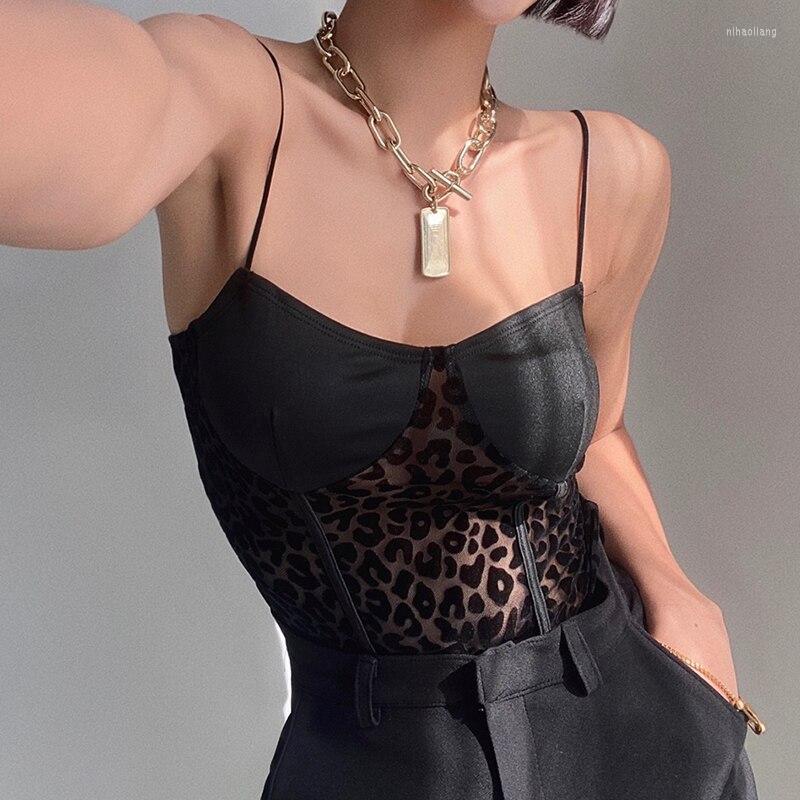 

Women' Tanks 2022 Sexy Leopard Patchwork Cami Top Summer Slim Sleeveless Corset Vest Tshirt Elegant Party Crop Tops Women Club Streetwear, As photo shows