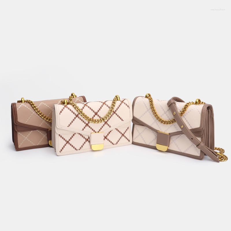 

Evening Bags 2022 Women's Bag Chain Organ Small Embroidery Underarm Shoulder Messenger, Khaki