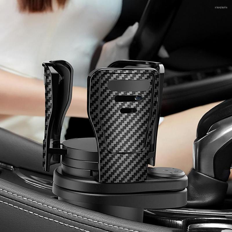 

Drink Holder 2 In 1 Car Cup - Stable Dual Holders Rotating Organizer Adjustable Upper Mouth Non-slip Bottom Hol
