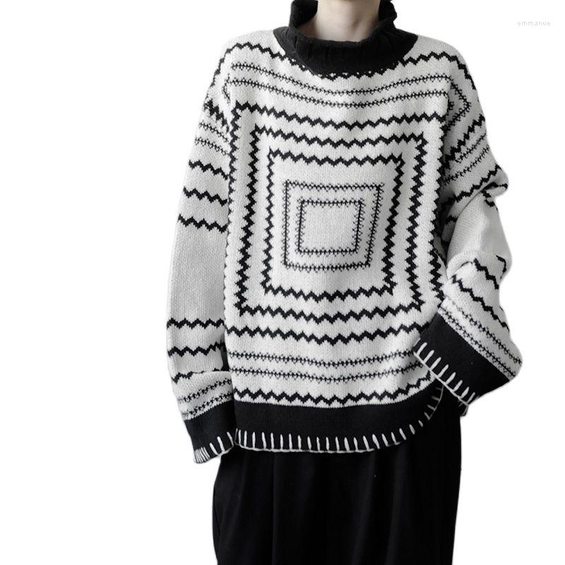 

Women's Sweaters Autumn Winter Pullover Sweater Men Harajuku Streetwear Loose Casual Turtleneck Man Women Couple Knitwear Tops, Black mm03