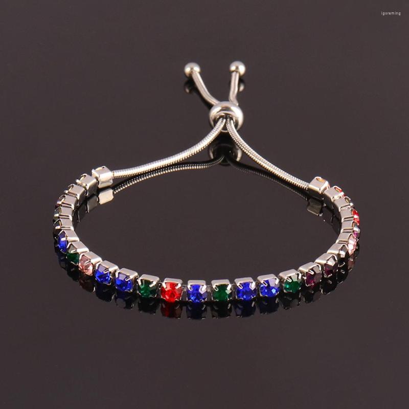 

Strand Stainless Steel Bracelet For Women Crystal Zircon Jewelry Fashion Gold Silver Color Adjustable Chain Bracelets Gift