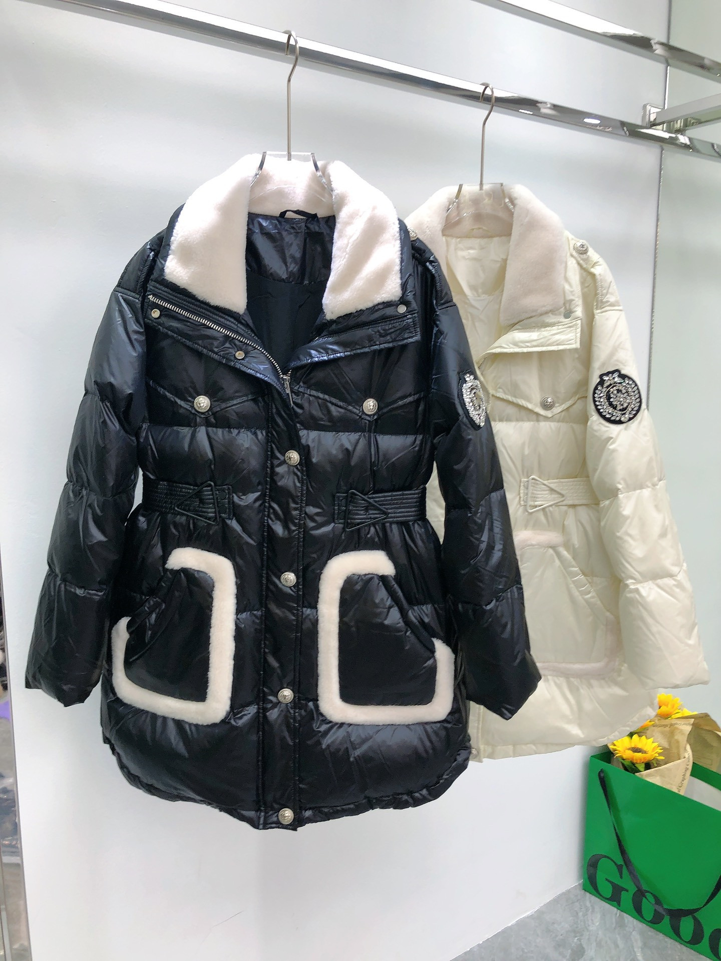 

Balm women's brand down jacket2022 women new autumn winter jacket overcoat down jacket designer top-grade casual spring logo coat birthday Christmas gift, Ivory