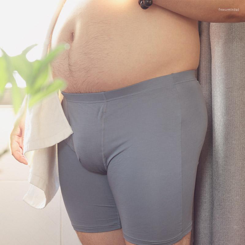 

Underpants Men's Long Box Briefs U-shaped Boxer Chubby Bear Large Size Plus Shorts Underwear Anti Wear Leg, Black